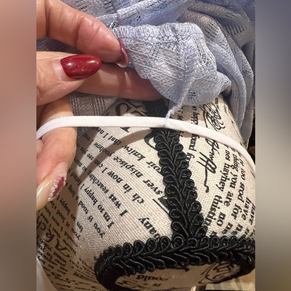 ENGLISH FACTORY Gridded baby blue dress size Small NWT with white slip dress - Picture 4 of 17